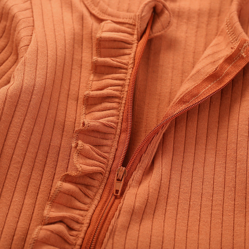 Tutina a costine con cerniera