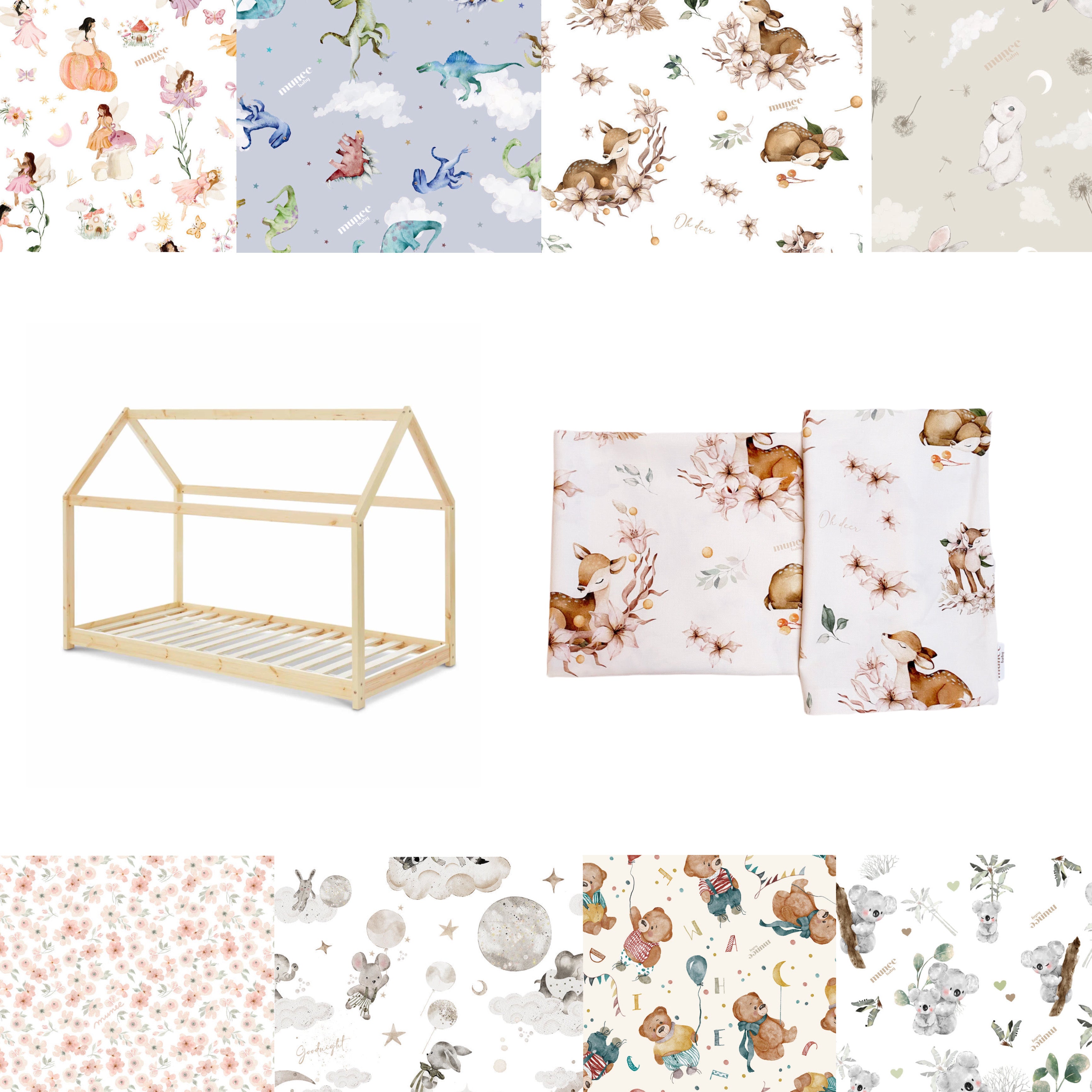 SET lenzuolo + federa per lettino Montessori | COTONE PREMIUM