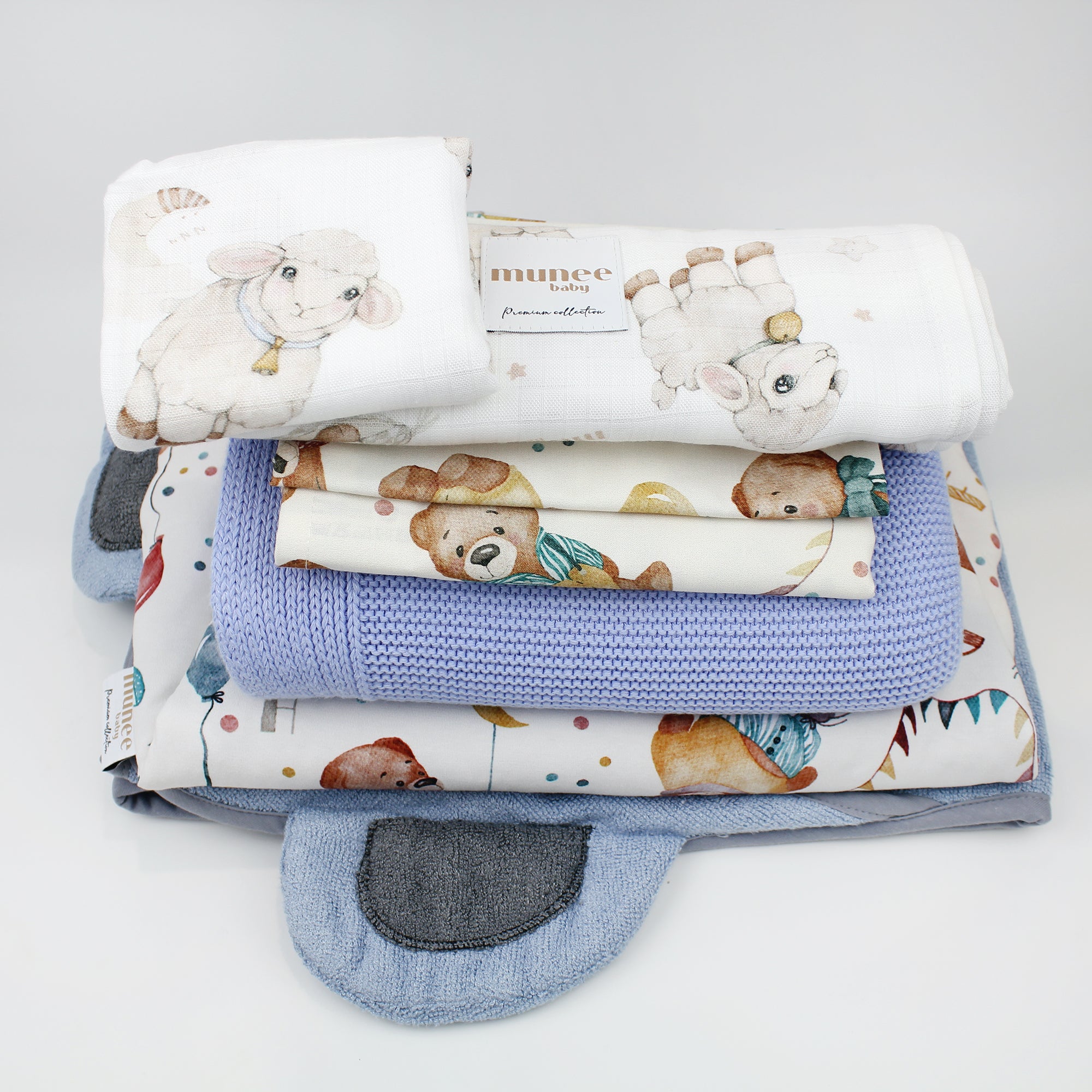 Set Nascita Completo 6 pezzi INVERNALE AZZURRO
