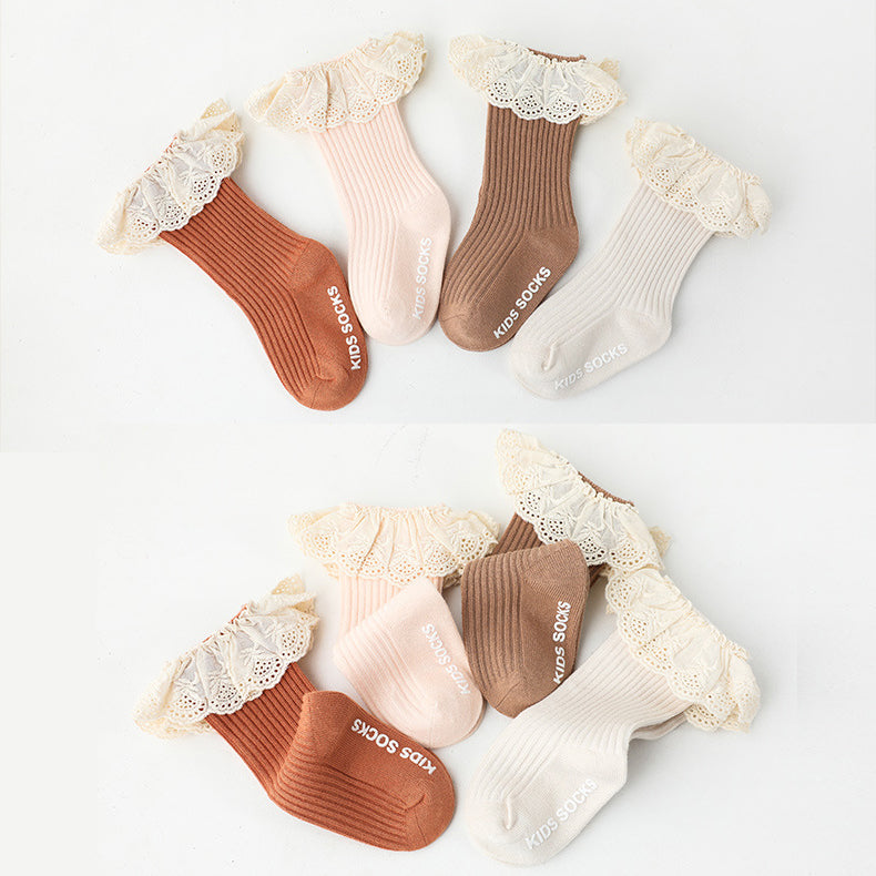 Calzini con volant in pizzo
