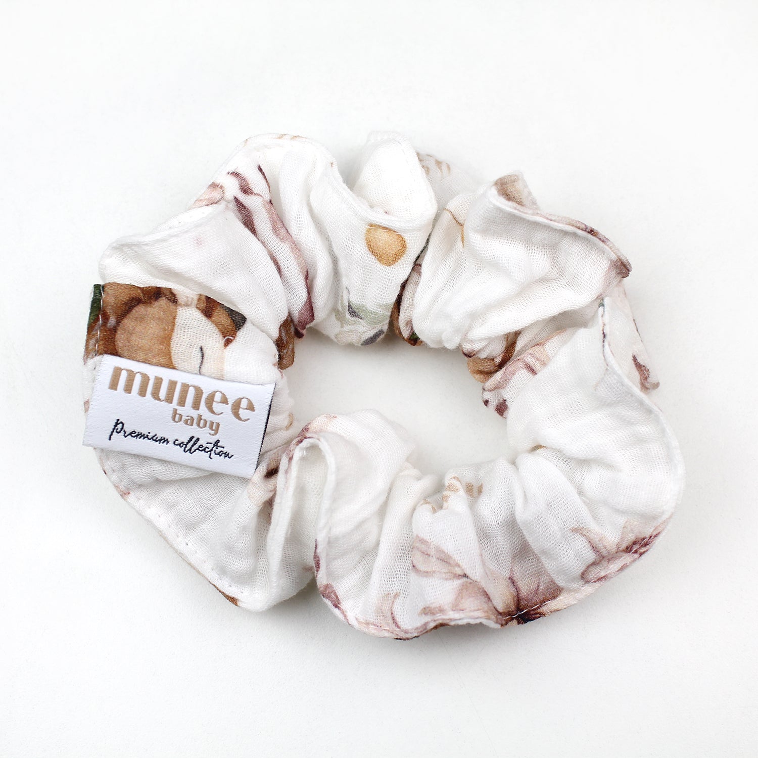 Scrunchie XL in mussola doppia garza a fantasia