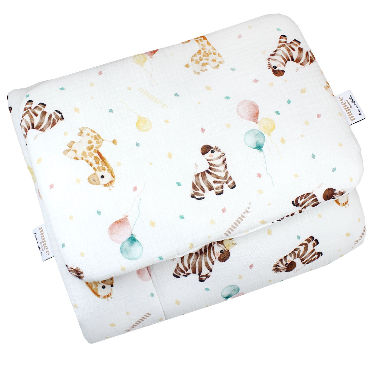 Trapunta e cuscino imbottiti in mussola doppia garza 75x100/25x35 cm | COTONE PREMIUM