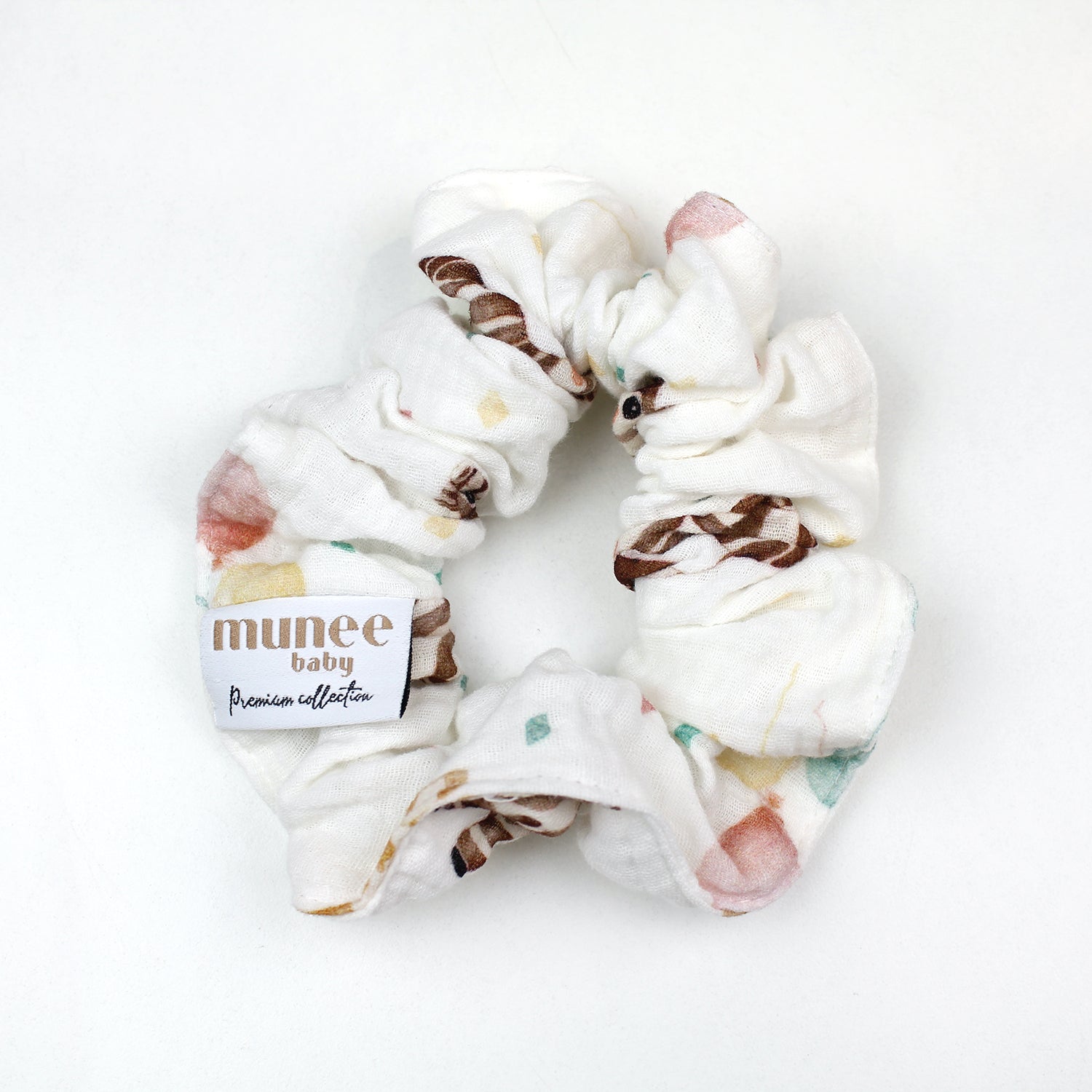 Scrunchie XL in mussola doppia garza a fantasia