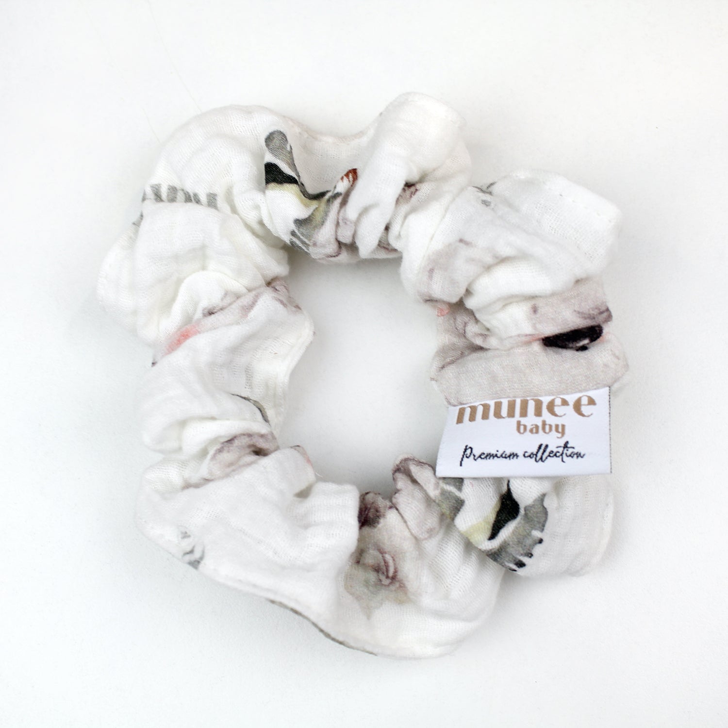 Scrunchie XL in mussola doppia garza a fantasia