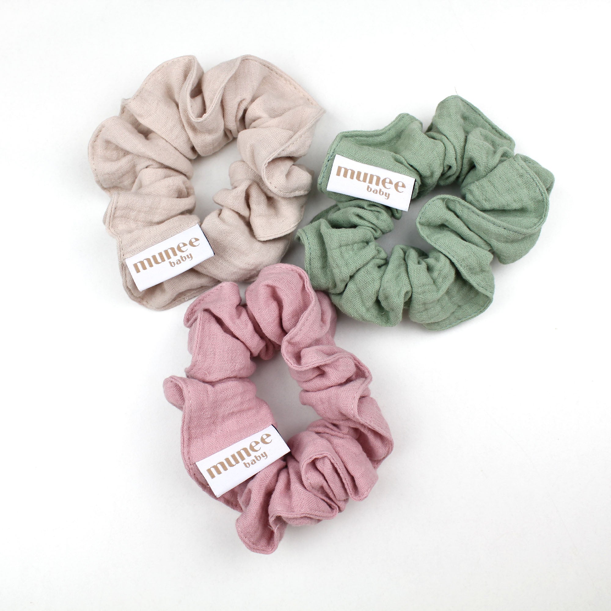 SET 3 Scrunchies XL in Mussola Double Gauze (3x2 - uno è in omaggio!)