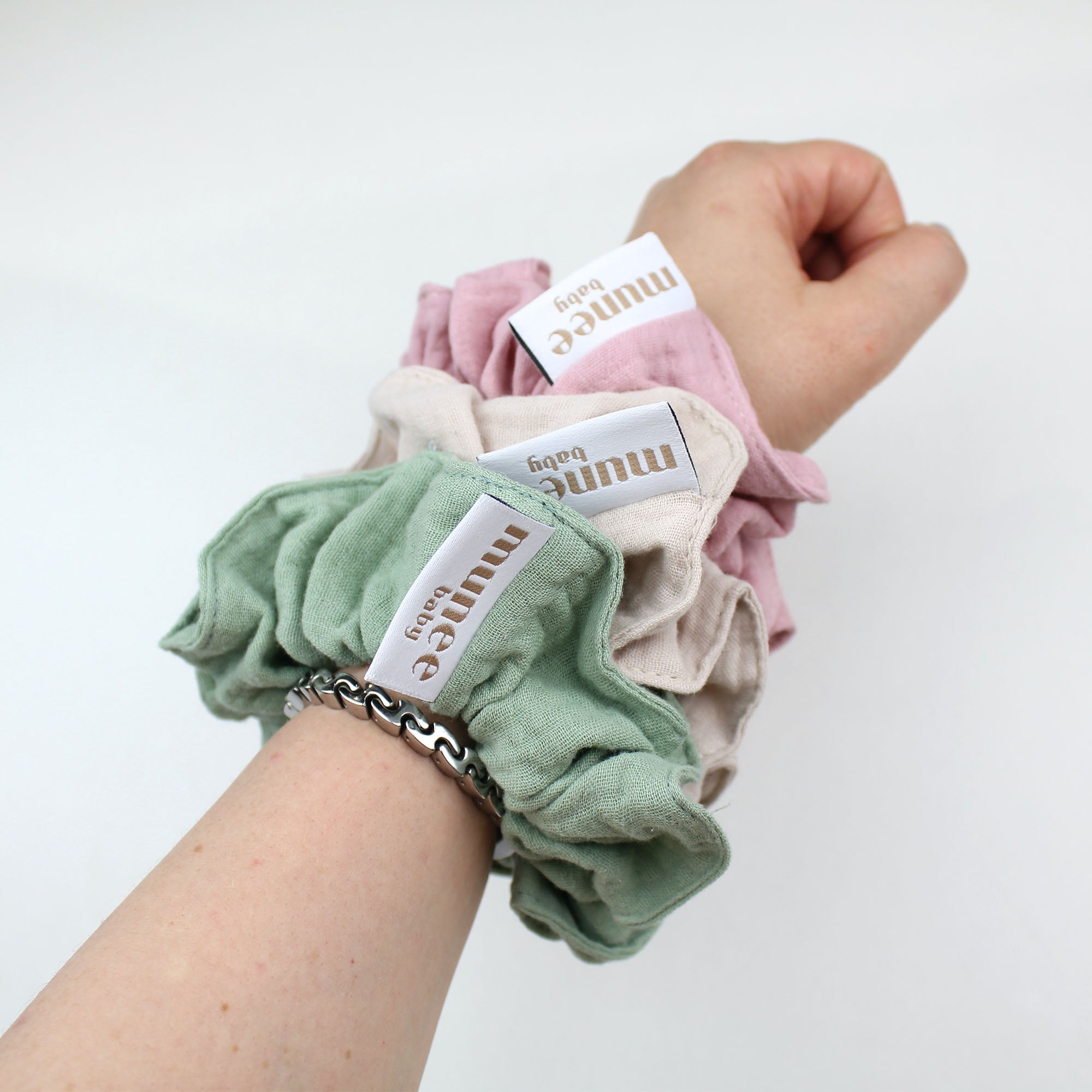 SET 3 Scrunchies XL in Mussola Double Gauze (3x2 - uno è in omaggio!)