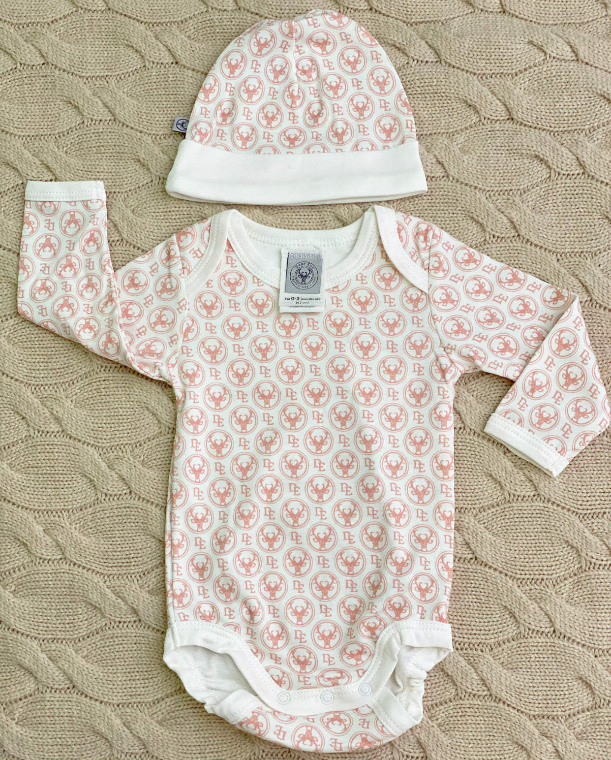 SET 0-3 mesi body + capellino 100% cotone organico PIMA