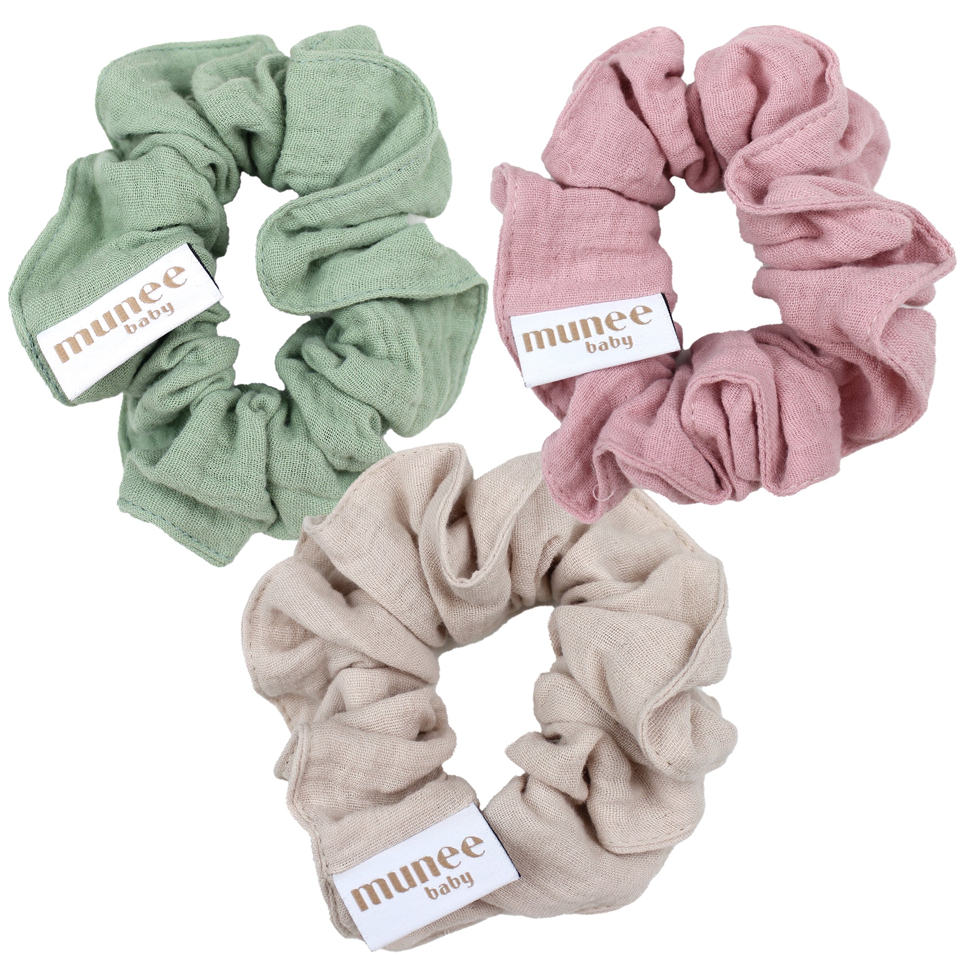 SET 3 Scrunchies XL in Mussola Double Gauze (3x2 - uno è in omaggio!)