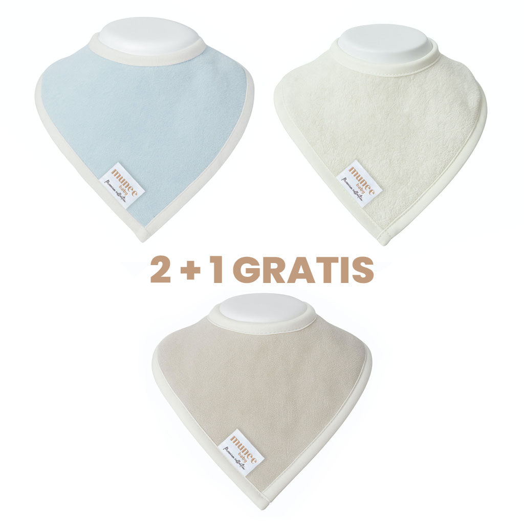 100% Spugna di Bambù | SET da 3 bavaglini 2+1 GRATIS!