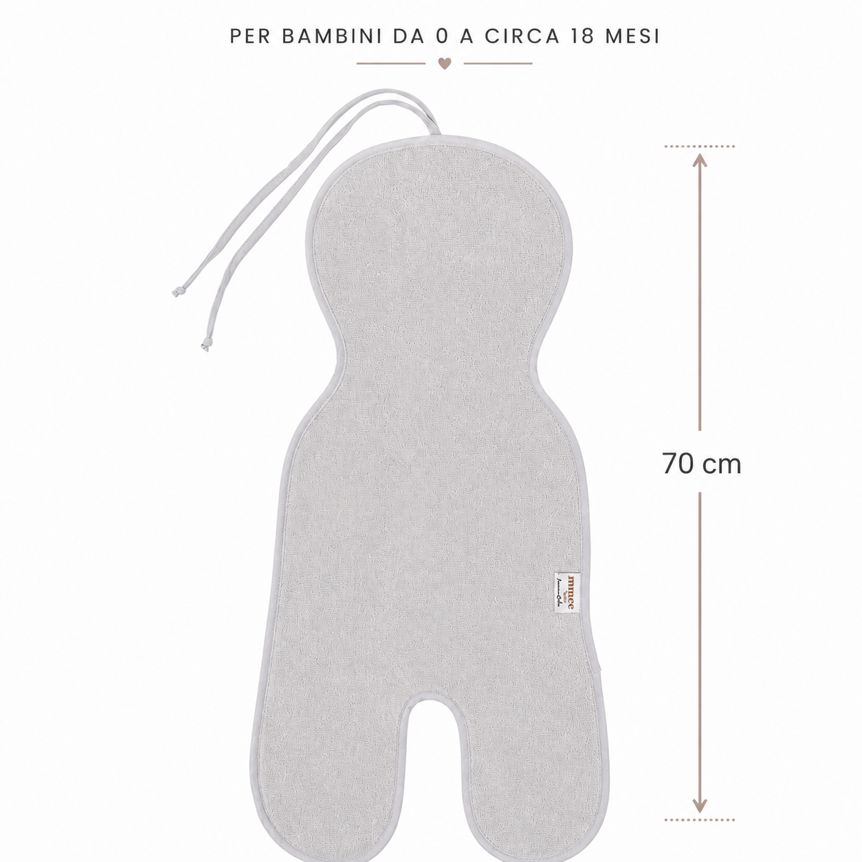 Materassino copriseduta antisudore 100% bambù ovetto/seggiolino 0-18 mesi