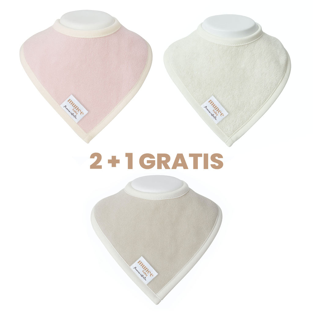 100% Spugna di Bambù | SET da 3 bavaglini 2+1 GRATIS!