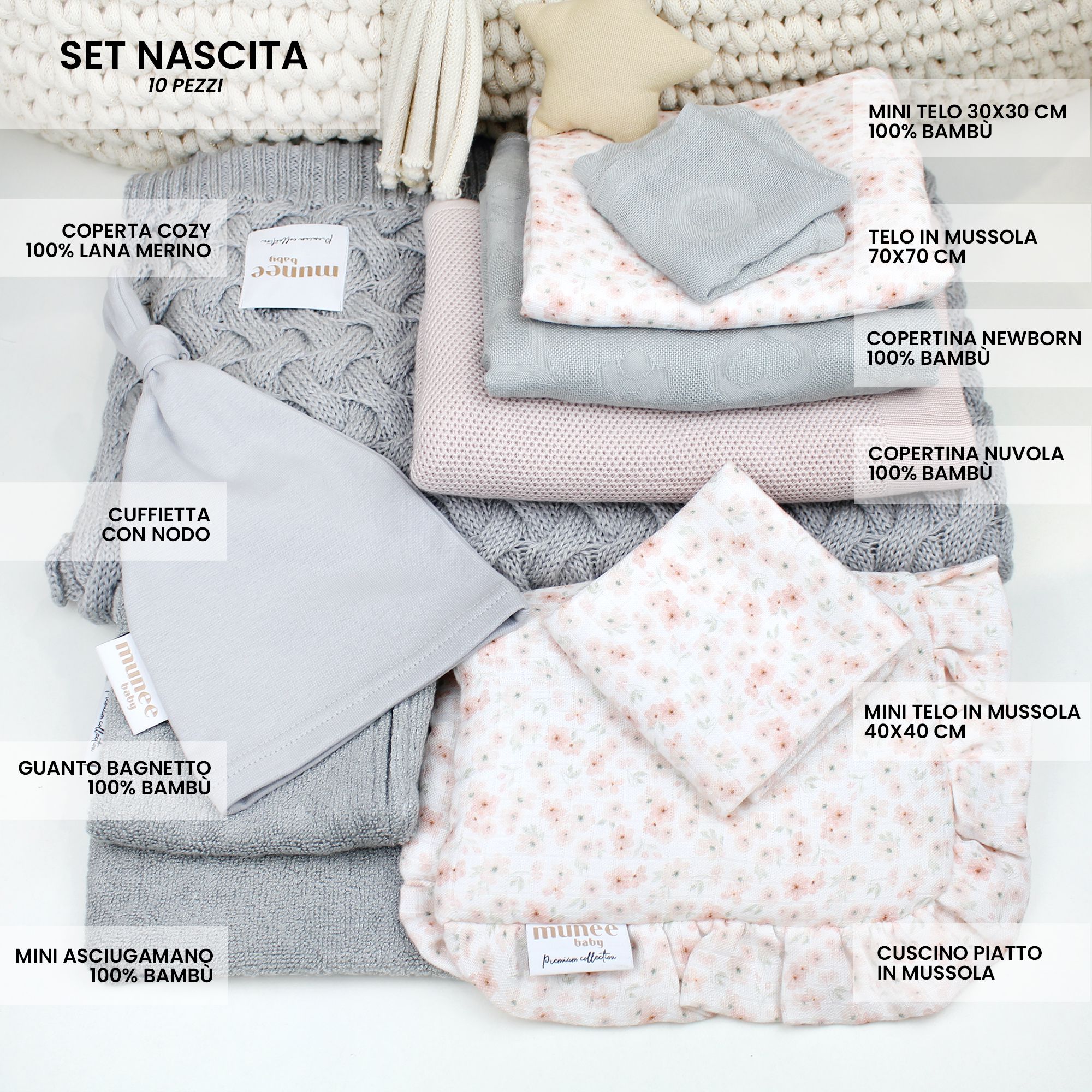 Set Nascita Grande - Grigio