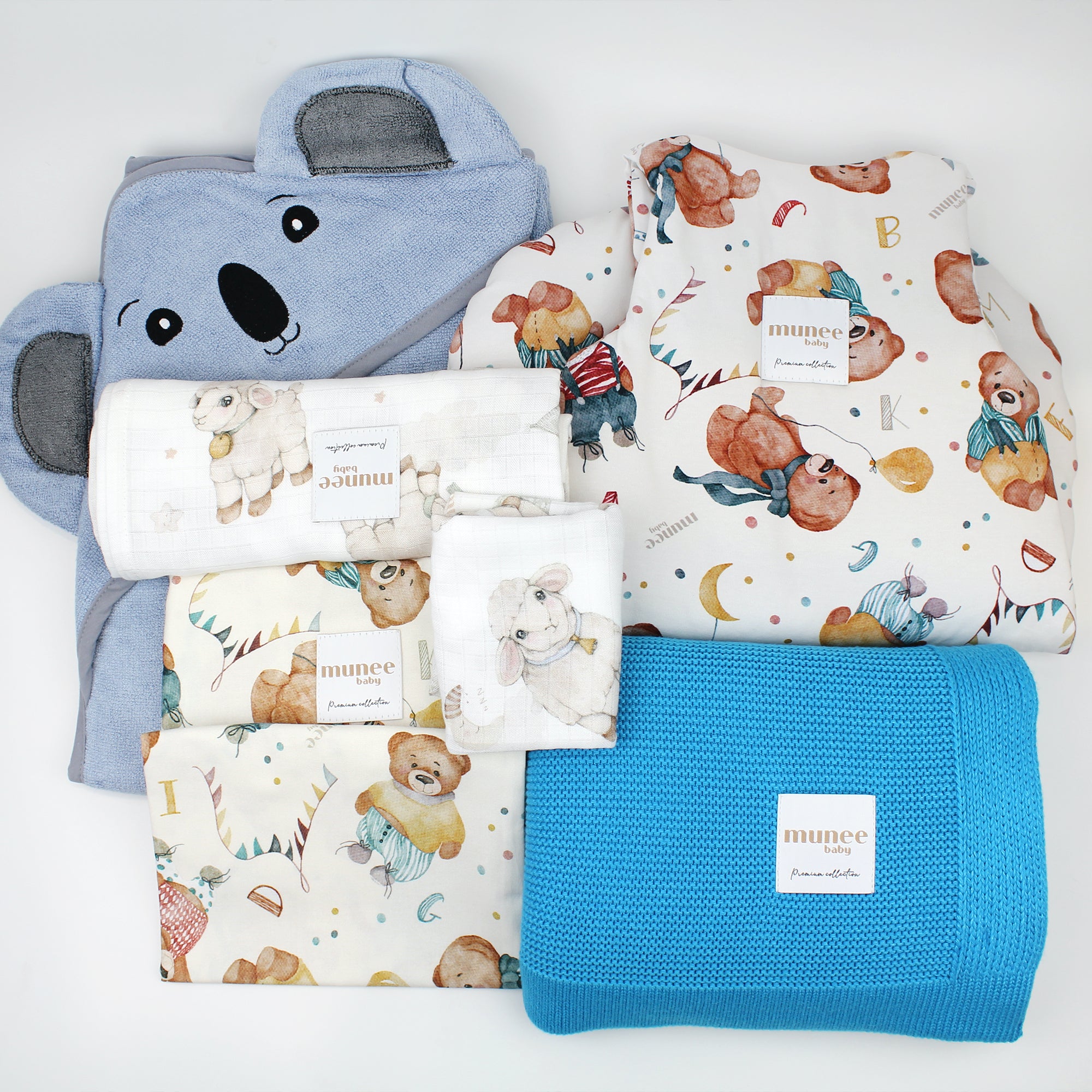 Set Nascita Completo 6 pezzi INVERNALE AZZURRO