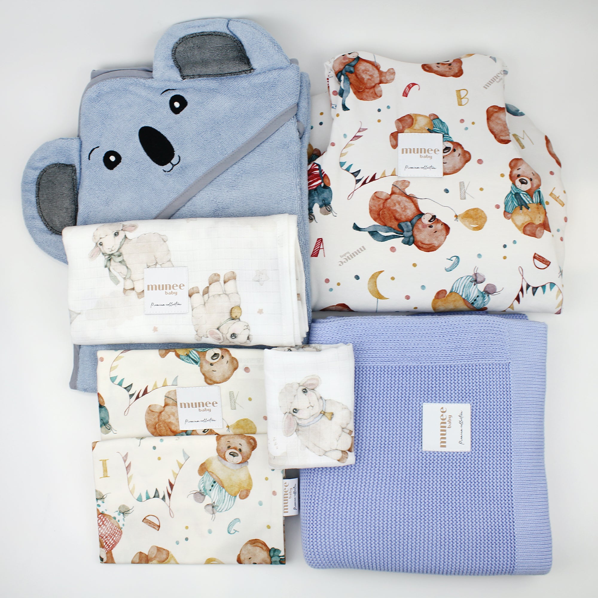 Set Nascita Completo 6 pezzi INVERNALE AZZURRO