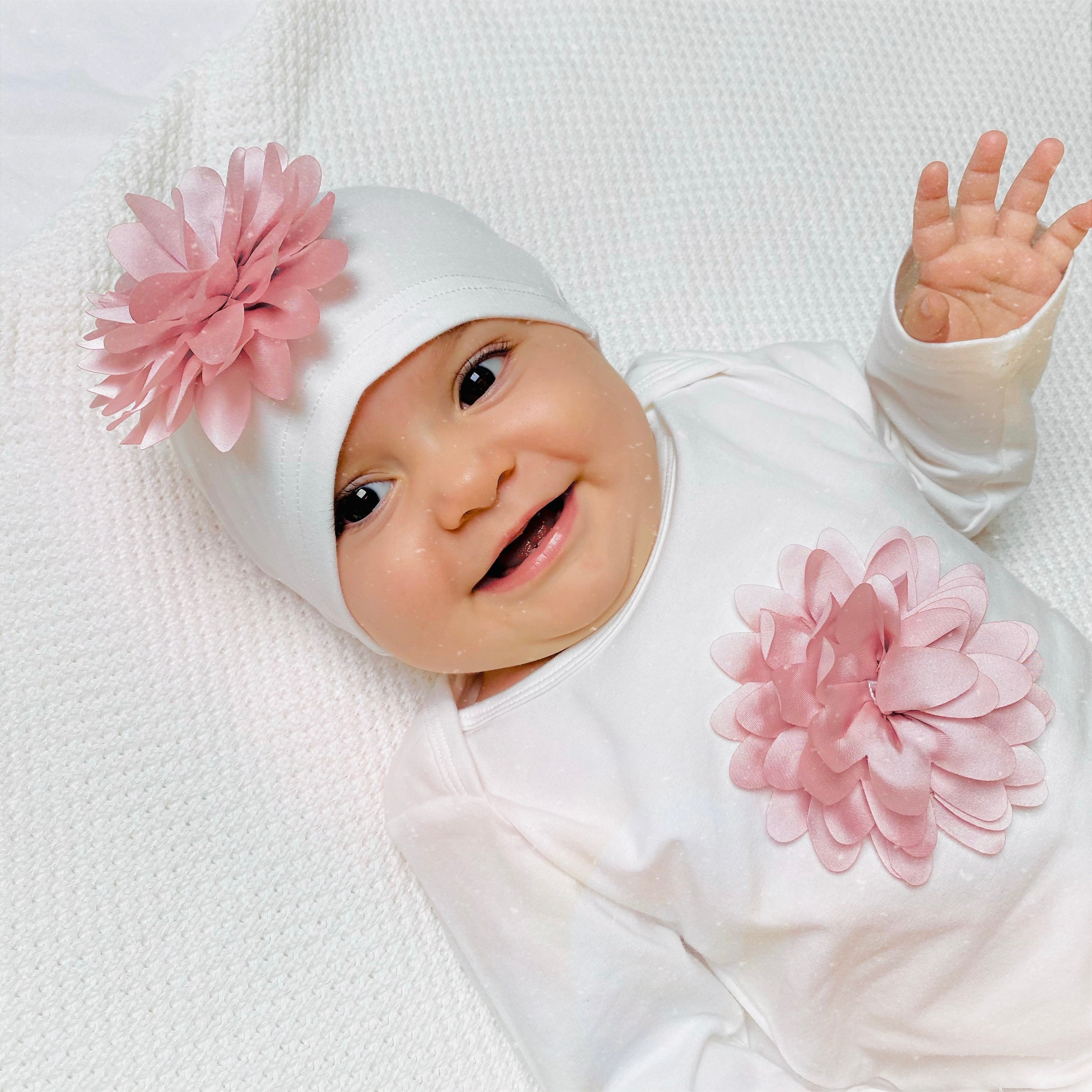 SET BIANCO tutina + cappellino con fiore