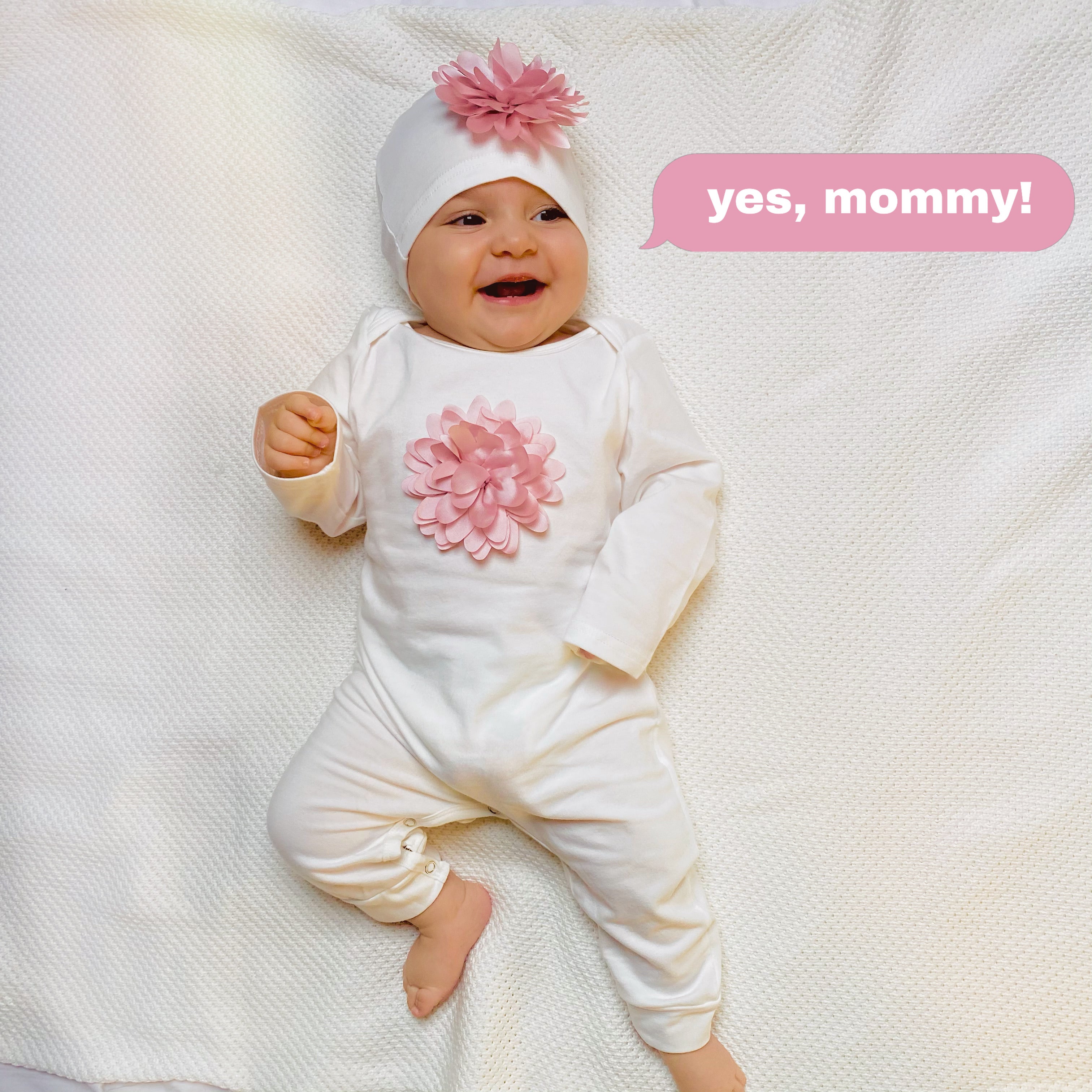 SET BIANCO tutina + cappellino con fiore