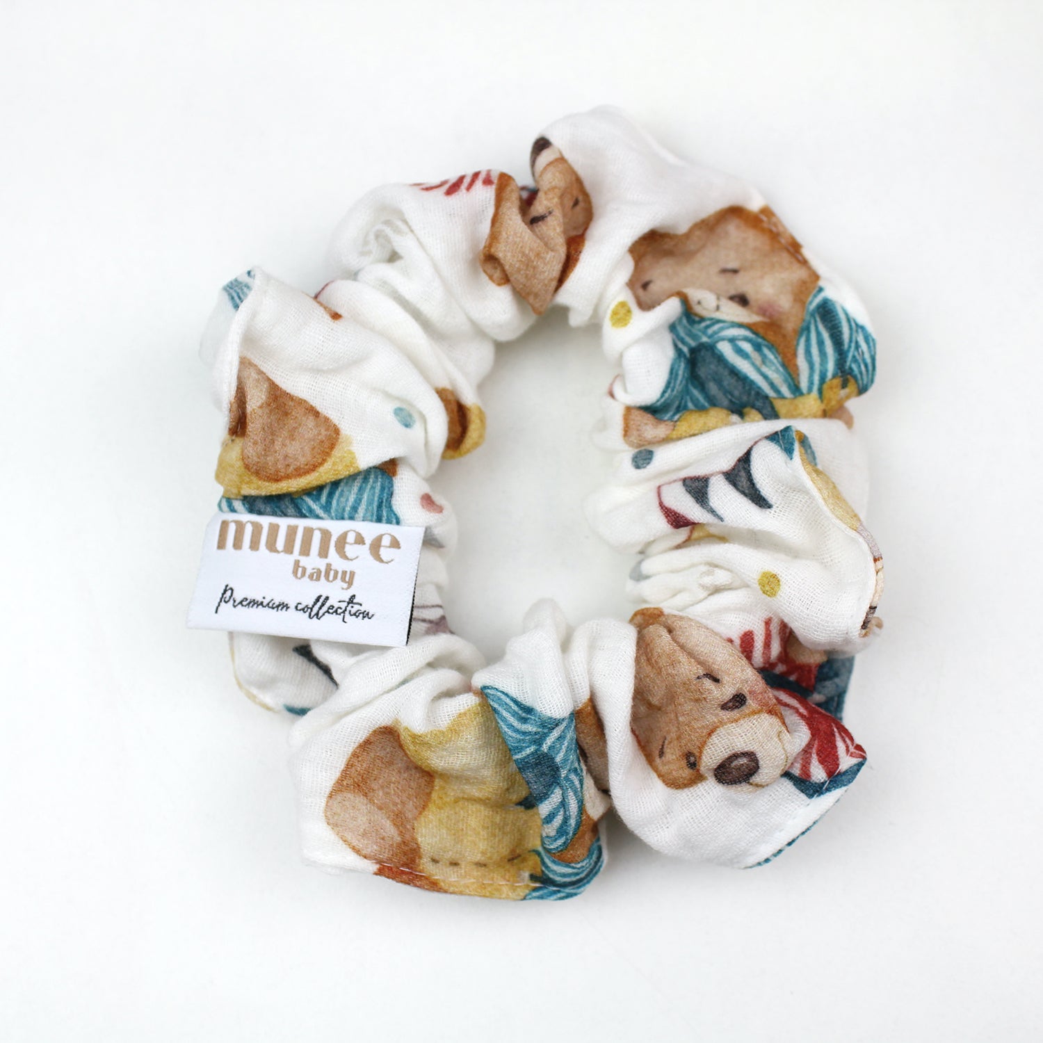 Scrunchie XL in mussola doppia garza a fantasia