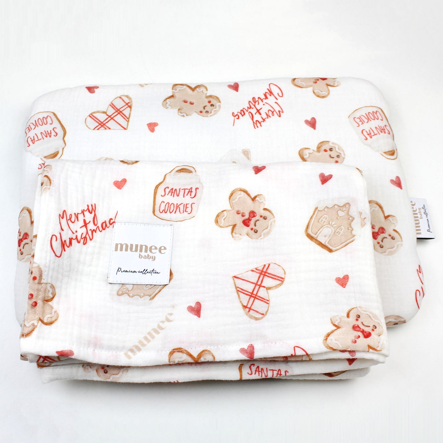 Copertina e cuscino 100x100/25x35 cm | MUSSOLA DOPPIA GARZA