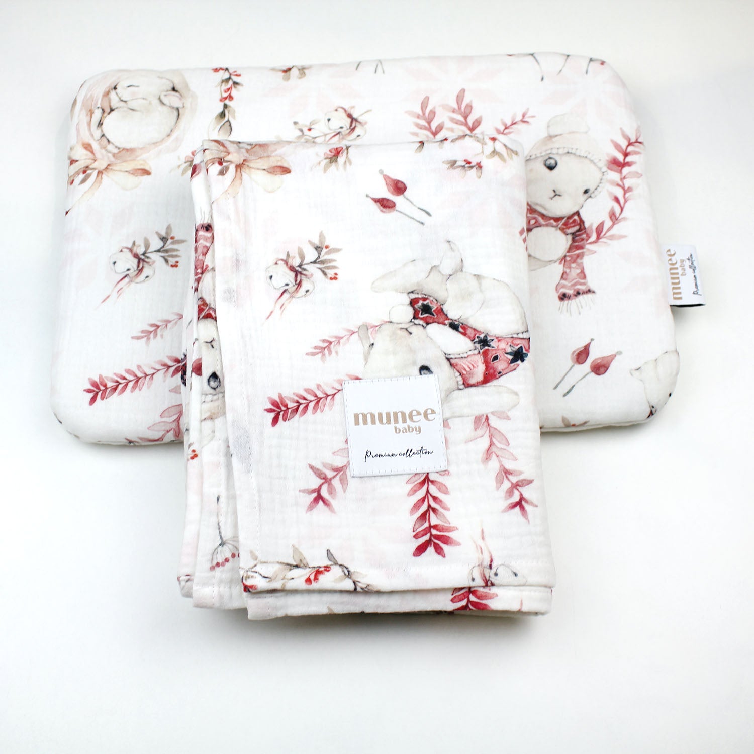 Copertina e cuscino 100x100/25x35 cm | MUSSOLA DOPPIA GARZA