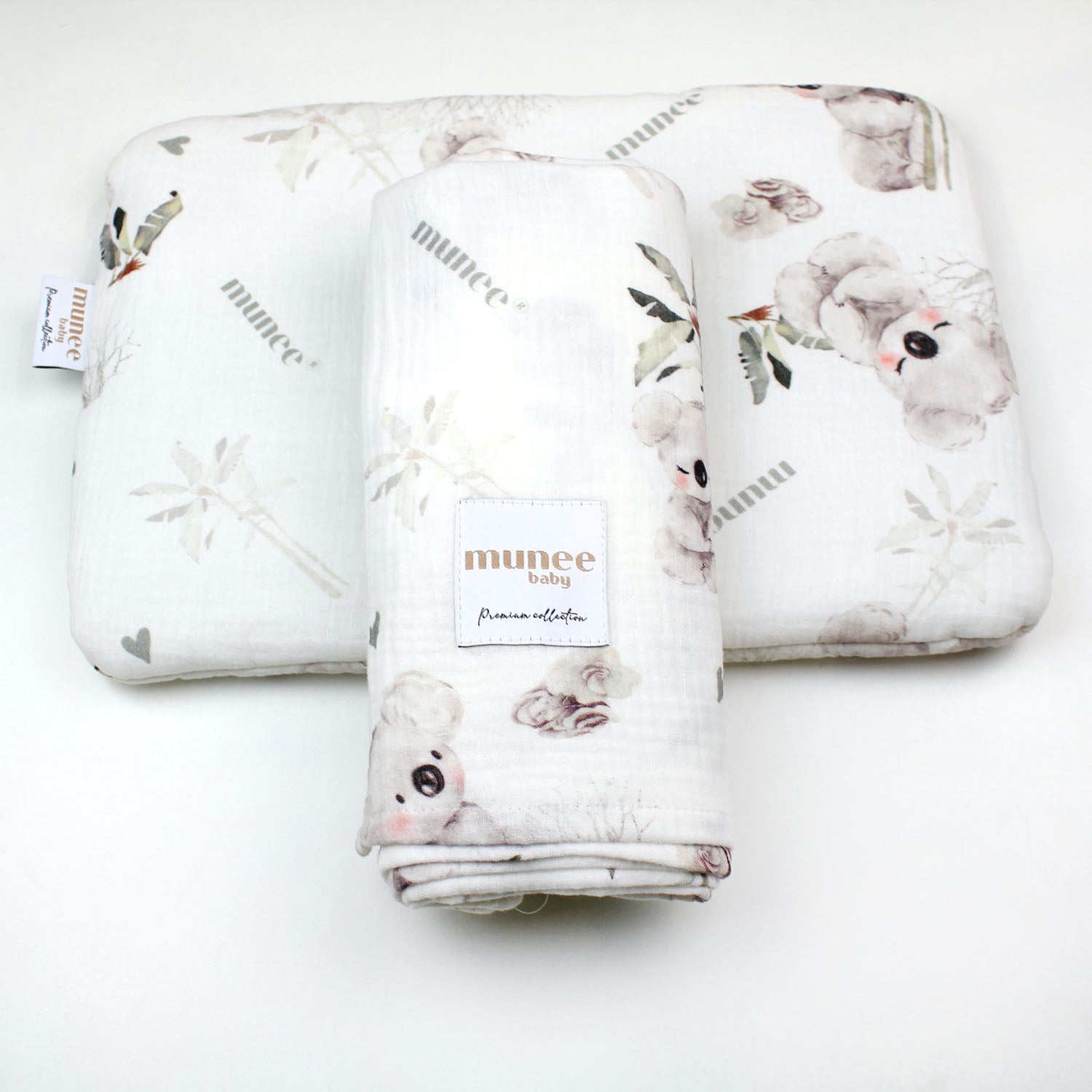 Copertina e cuscino 100x100/25x35 cm | MUSSOLA DOPPIA GARZA