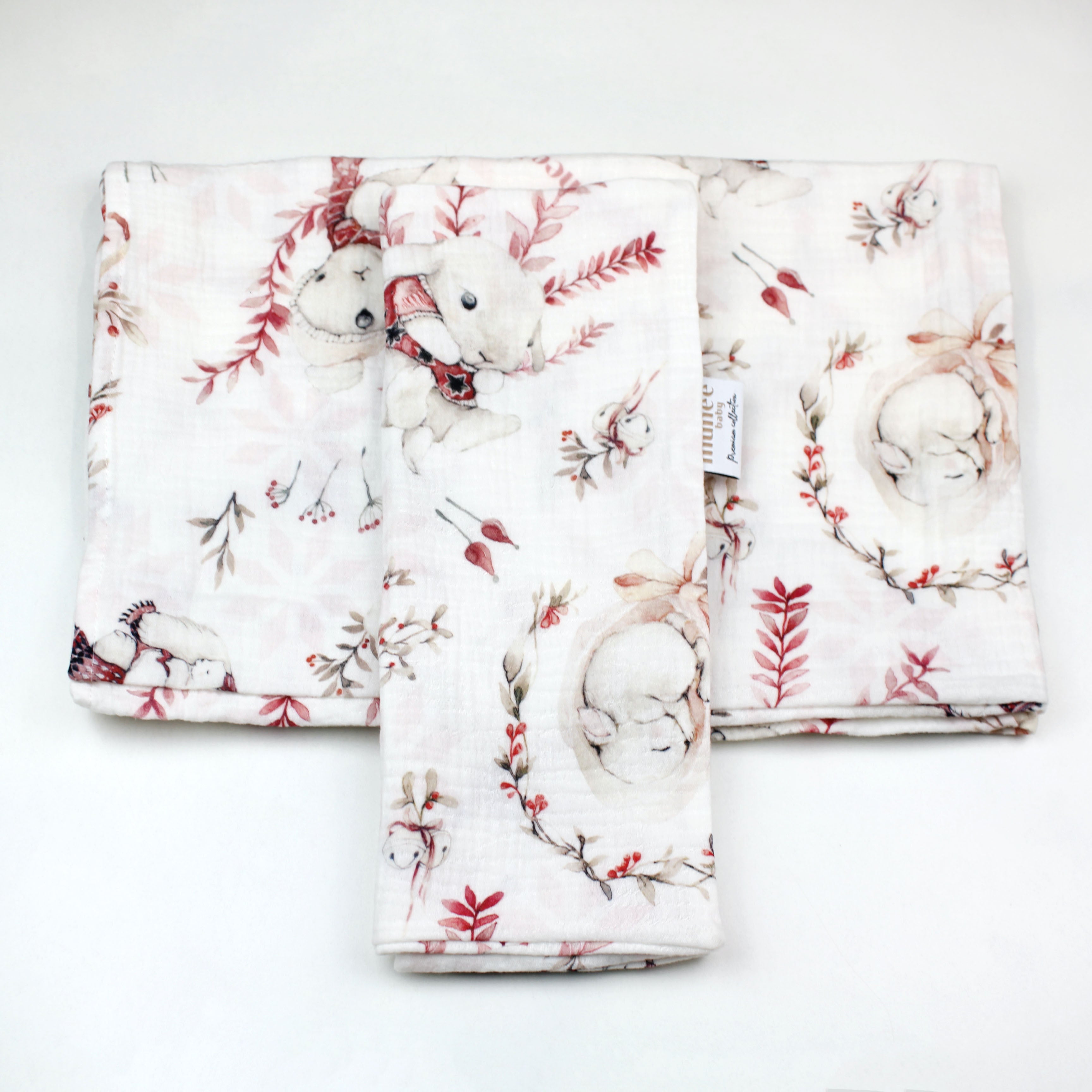 Lenzuolo e federa per culla e carrozzina 75x100/30x40 cm | MUSSOLA DOPPIA GARZA