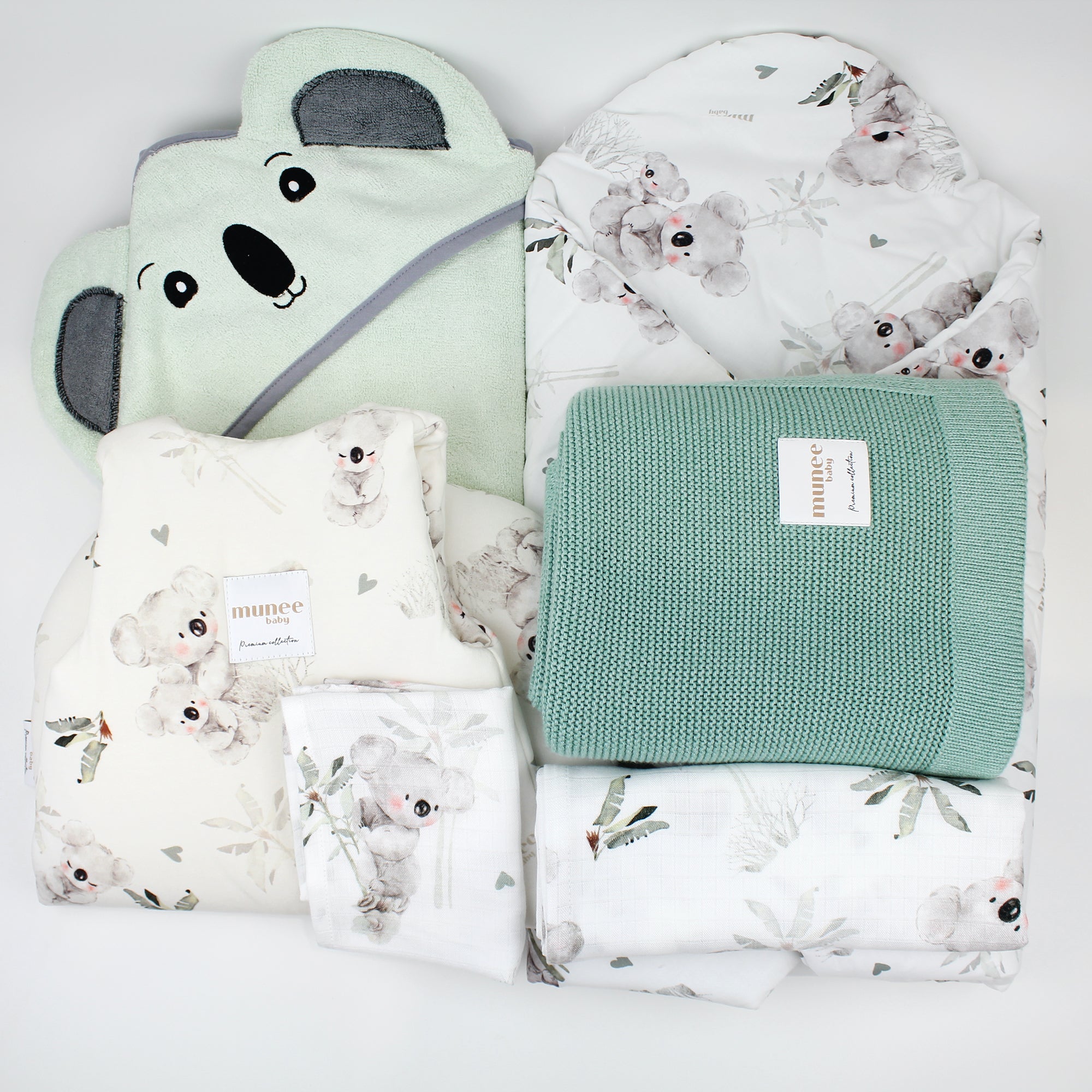 Set Nascita Completo 6 pezzi INVERNALE VERDE con Cono Avvolgente